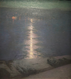 Clair de lune sur la rivière by L Birge Harrison