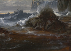 Coastal Cliffs in Stormy Weather by Peder Balke