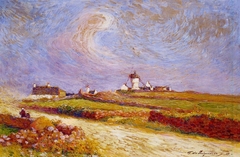 Countryside with Windmill, near Batz by Ferdinand du Puigaudeau