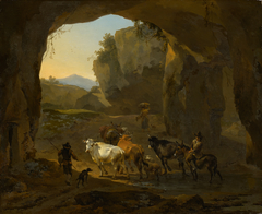 Cowherds in a Grotto by Nicolaes Pieterszoon Berchem