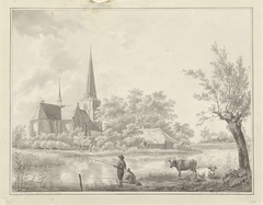 De Wiel achter de kerk van Raamsdonk by Cornelis van Cuylenburgh II