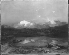 Der Hohe Göll mit dem Hintersee by Carl Rottmann