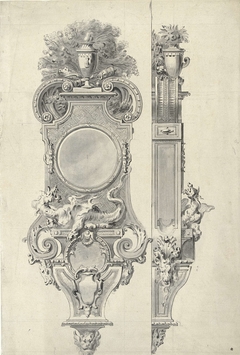 Design for a clock-case by Gilles Marie Oppenort