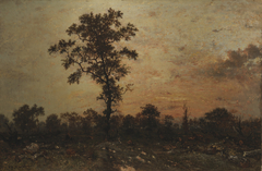 Edge of the Forest, Sun Setting by Pierre Etienne Théodore Rousseau