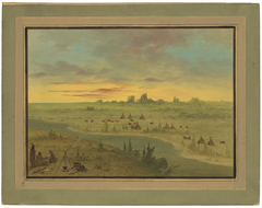 Encampment of Pawnee Indians at Sunset by George Catlin