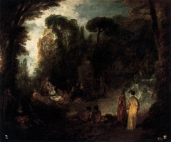 Fête in a Park by Antoine Watteau