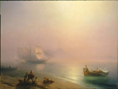 Fishermen and their Families on the Shore of the Bay of Naples by Ivan Aivazovsky