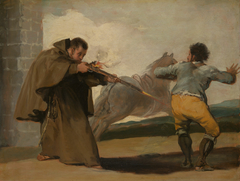 Friar Pedro Shoots El Maragato as His Horse Runs Off by Francisco de Goya