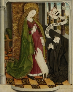 Geertruy Haeck Kneeling in Adoration before Saint Agnes by Unknown Artist