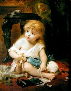 Girl and Doll by Pierre Olivier Joseph Coomans