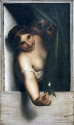 Half-nude in the window by Antoine Wiertz