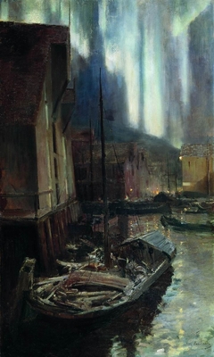 Hammerfest. Northern lights by Konstantin Korovin