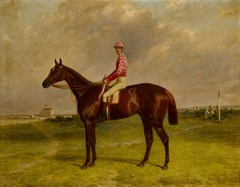 'Hermit' with Jockey up by Harry Hall