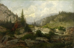 Hilly Landscape by Károly Telepy