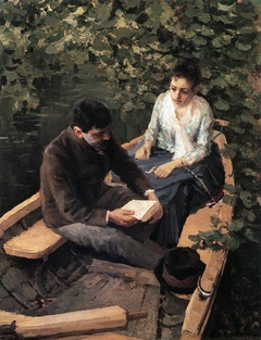 In the boat by Konstantin Korovin