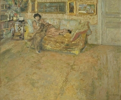 Interior with Madame Hessel and Her Dog by Édouard Vuillard