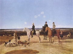 Jäger zu Pferd in oberbayerischer Landschaft by Wilhelm von Kobell