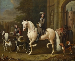 Johan Ortt (1642-1701) on Horseback outside the Gate of Nijenrode Castle by Melchior d'Hondecoeter