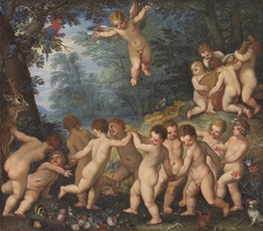 Kinderreigen und Jan Brueghel d. Ä. by Hans Rottenhammer