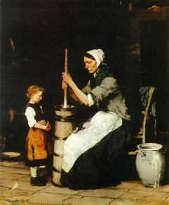 Köpülő asszony (Churning woman) by Mihály Munkácsy