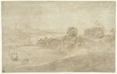 Kustlandschap met landhuis by Unknown Artist