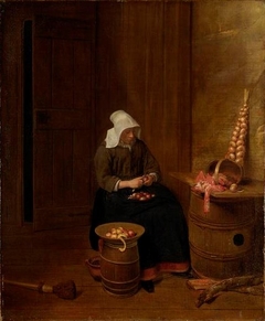 La peleuse de pommes by Esaias Boursse