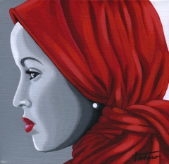 Lady in a Red Scarf by Vera Ema Tataro