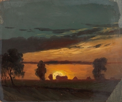 Landscape in Sunset by Knud Baade