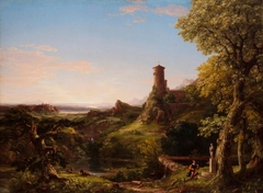 Landscape, The Vesper Hymn:  An Italian Twilight by Thomas Cole