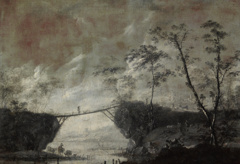 Landscape with a Bridge (Monochromatic) by Cornelis de Bie