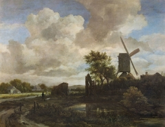 Landscape with a Windmill in the Evening by Jacob van Ruisdael