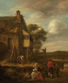 Landscape with Figures before a House by Jan Steen