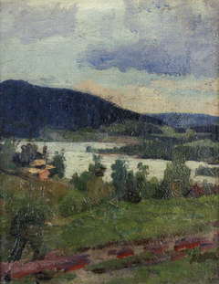 Landscape with Lake and Forest by Edvard Munch