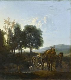 Landscape with Muleteers by Karel Dujardin