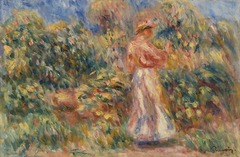 Landscape with Woman in Pink and White (Paysage avec femme en rose et blanc) by Auguste Renoir