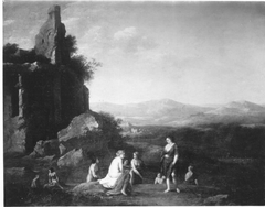 Landschaft mit Callisto und Diana by Cornelius van Poelenburgh