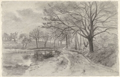 Landschap met beek by Camille Pissarro