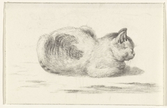 Liggende kat, naar rechts by Jean Bernard