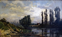 Lombardy Poplars by Hermann David Salomon Corrodi