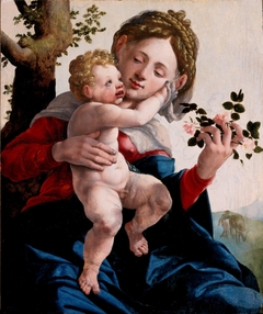 Madonna met wilde rozen by Jan van Scorel