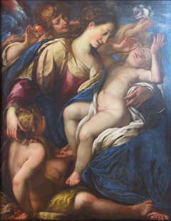 Madonna with child, John the Baptist, and an angel by Giulio Cesare Procaccini