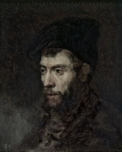 Man in a Beret looking Left by Rembrandt