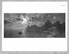 Moonlight on the Starnberger- See by Eduard Schleich the Elder