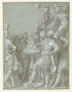 Mucius Scaevola voor Porsenna by Benedetto Caliari