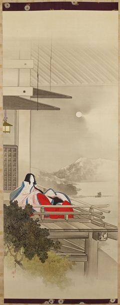 Murasaki Shikibu at Ishiyamadera by Watanabe Shōtei