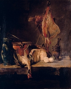 Nature morte à la raie et au panier d’oignons by Jean-Baptiste-Siméon Chardin