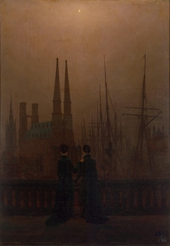 Night in a Harbour by Caspar David Friedrich