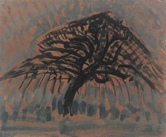 Oil sketch for blue apple tree series by Piet Mondrian