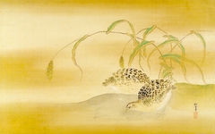 Pair of Quail and Reeds by Kanō Tansetsu