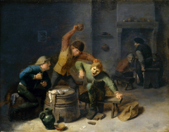 Peasants Brawling over Cards by Adriaen Brouwer